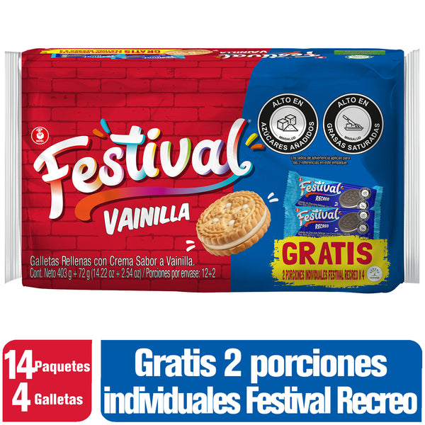 GALLETA FESTIVAL 485G VAINILLA GTS RECR